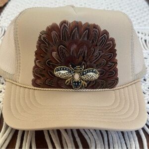 F2 Boho Feather Trucker Hat